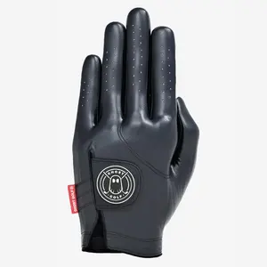 Women's Ghost Black Golf Glove - Premium AAA Cabretta Leather, Soft Feel, Excellent Grip, Perforated Stretch Zones, USGA Conforming