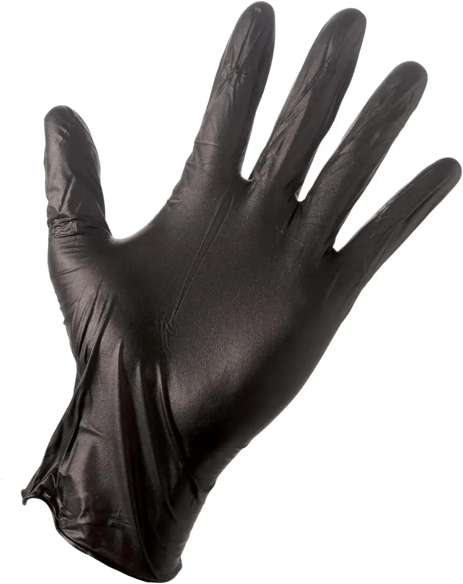 Disposable Black Nitrile Exam Gloves | Comfortable Fit, Ambidextrous & Unisex, Latex & Powder Free, Food Safe, Suitable for Exam, Cleaning, Cooking, Food Prep, BBQ