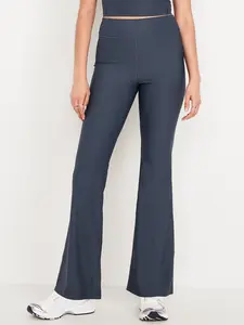 Old Navy Women's Extra High-Waisted PowerSoft Rib Flare Leggings