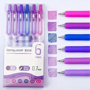 6pcs Vibrant Colors Large Capacity Press Gel Pens, Gel Ink Pen, Writing Pen | 0.7mm Fine Tip for Drawing, Marking & Highlighting – Perfect Office Supplies and School Stationery Gift for Back-to-School, Halloween, Christmas