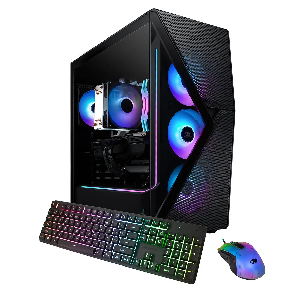iBUYPOWER Slate SMI7N5701 Tower Form Gaming Desktop PC, Intel Core i7-14700F 2.1GHz, 32GB RAM, 1TB SSD, NVIDIA GeForce RTX 5070 12GB, Windows 11 Home, Black, RGB Lighting, PC Peripherals Compatible