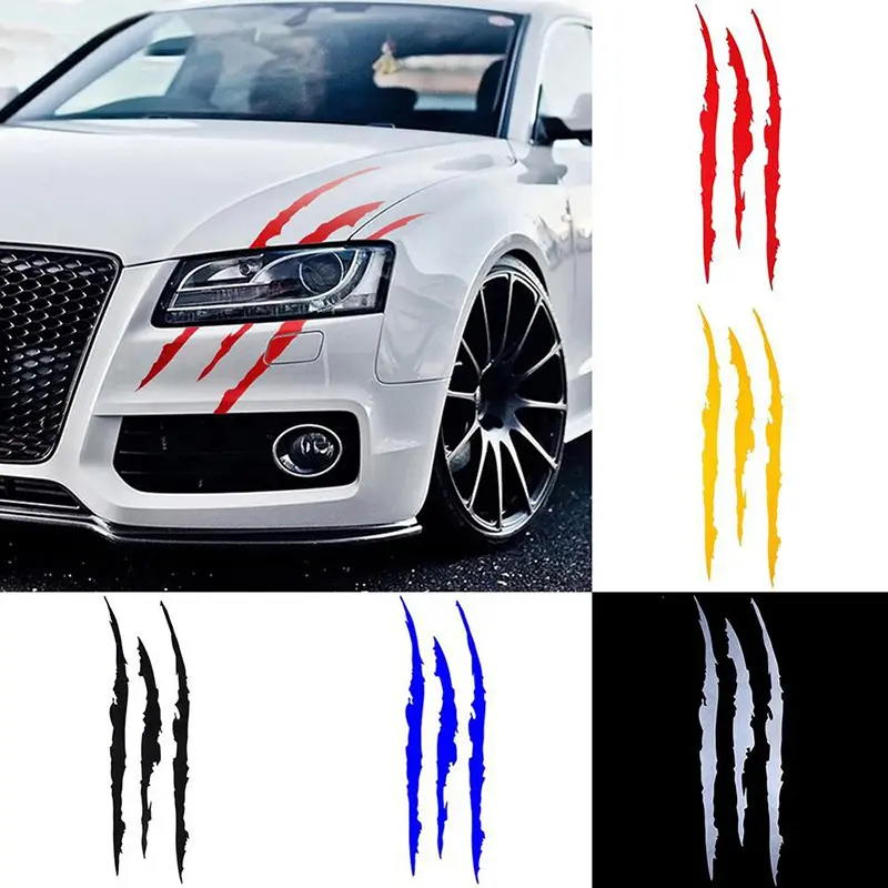 Car Stickers Reflective Monster Claw Scratch Marks Headlight Bumper Sticker Waterproof Decal