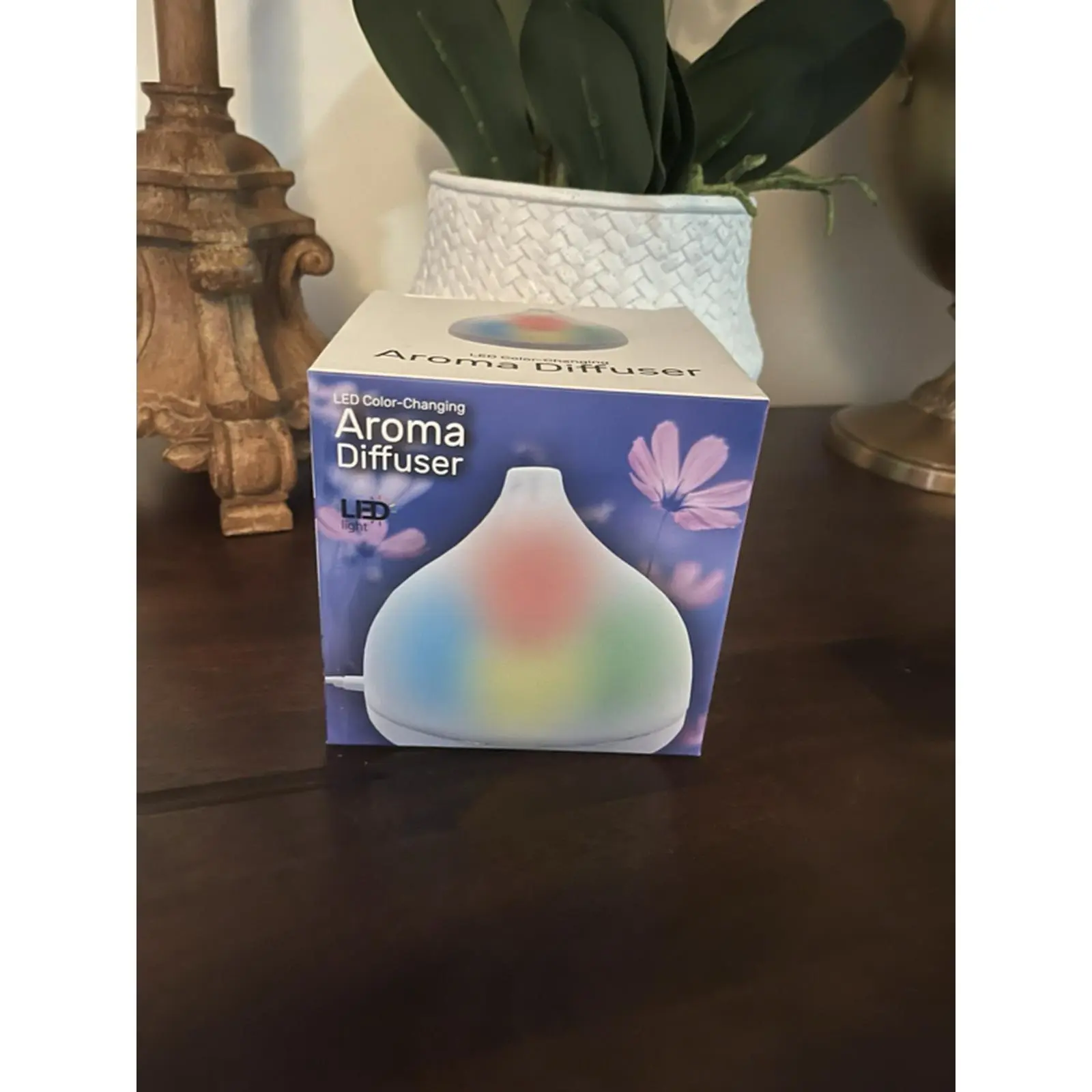 Aroma Diffuser with USB Power, Mist Function, and LED Lights that Change Between Three Colors