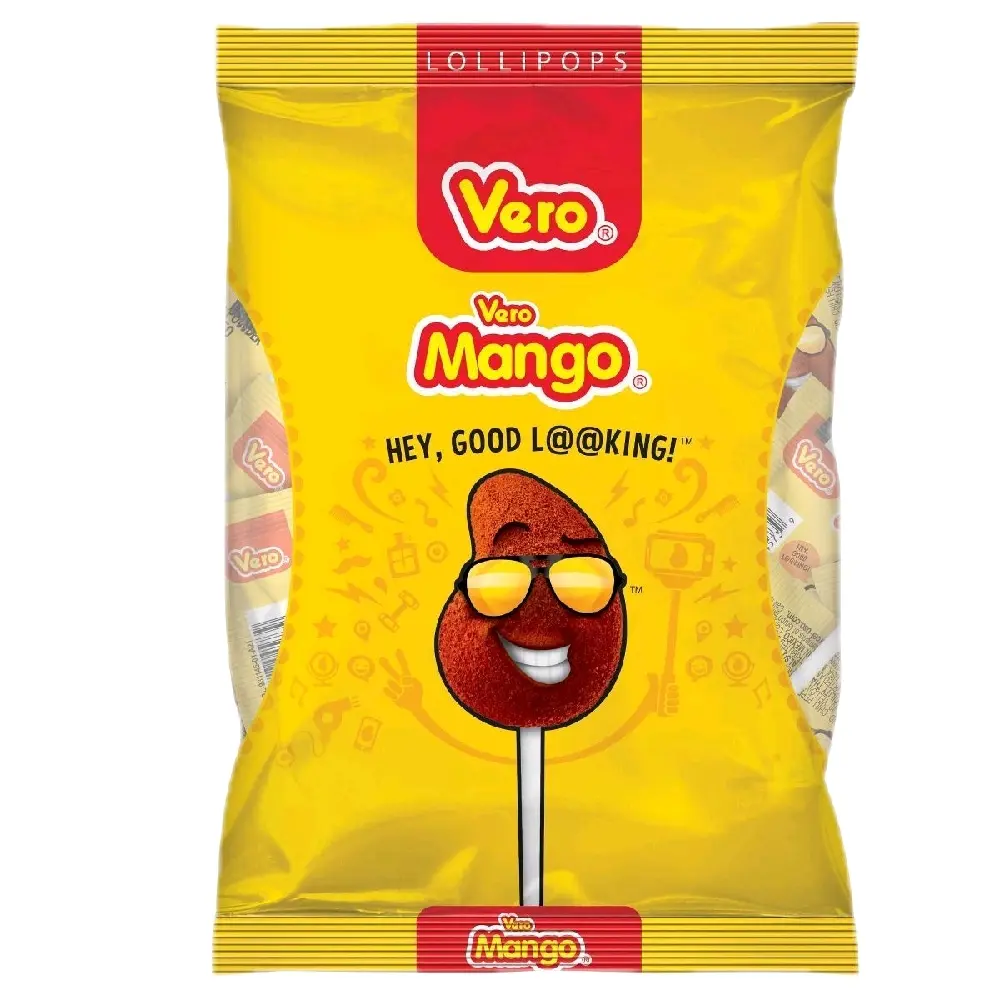 Vero Mango - Mango Flavored Chili Hard Candy Lollipop 40 Pieces Bag