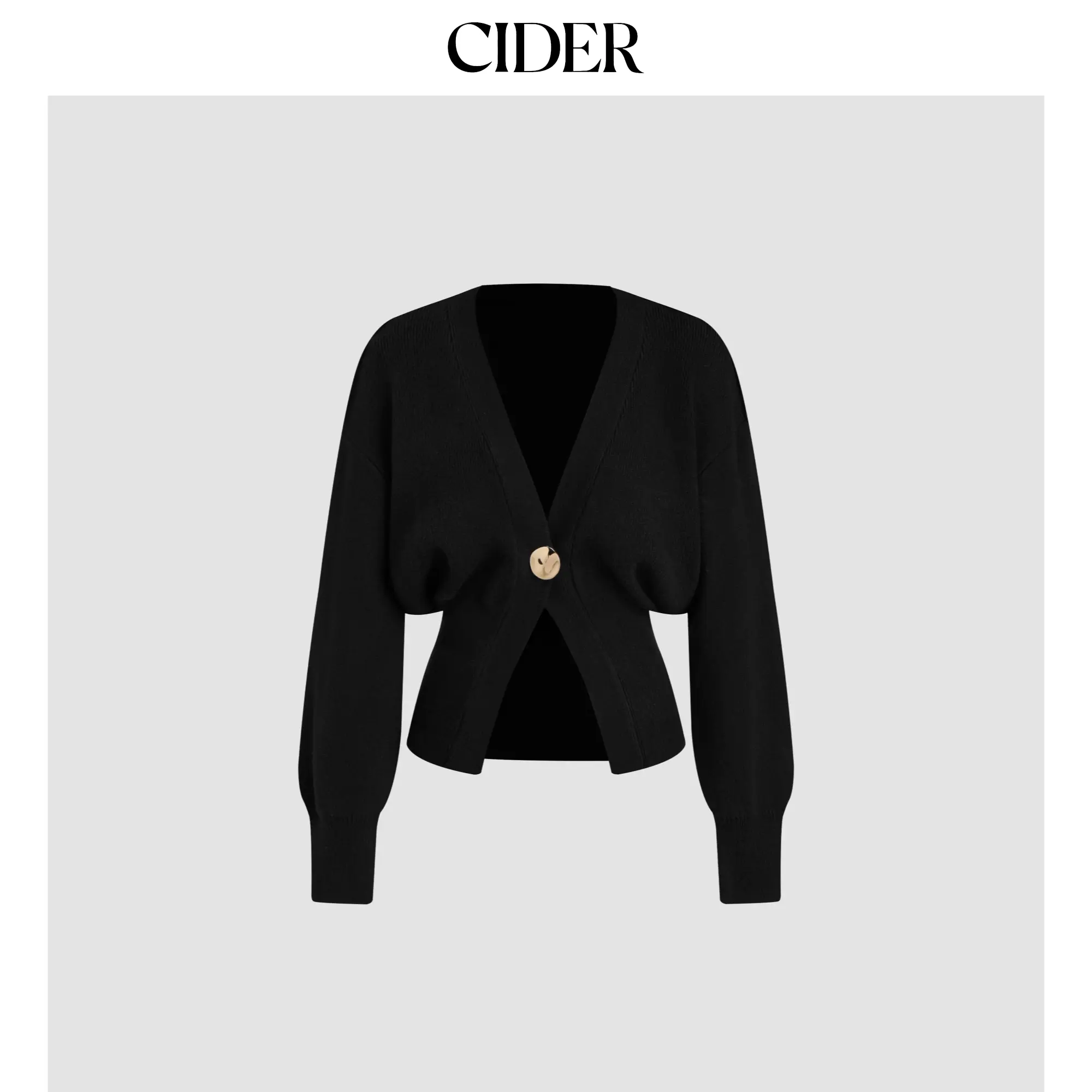 Cider [2 colors, size 2-26] Knit V-neck  Metallic Button Cardigan