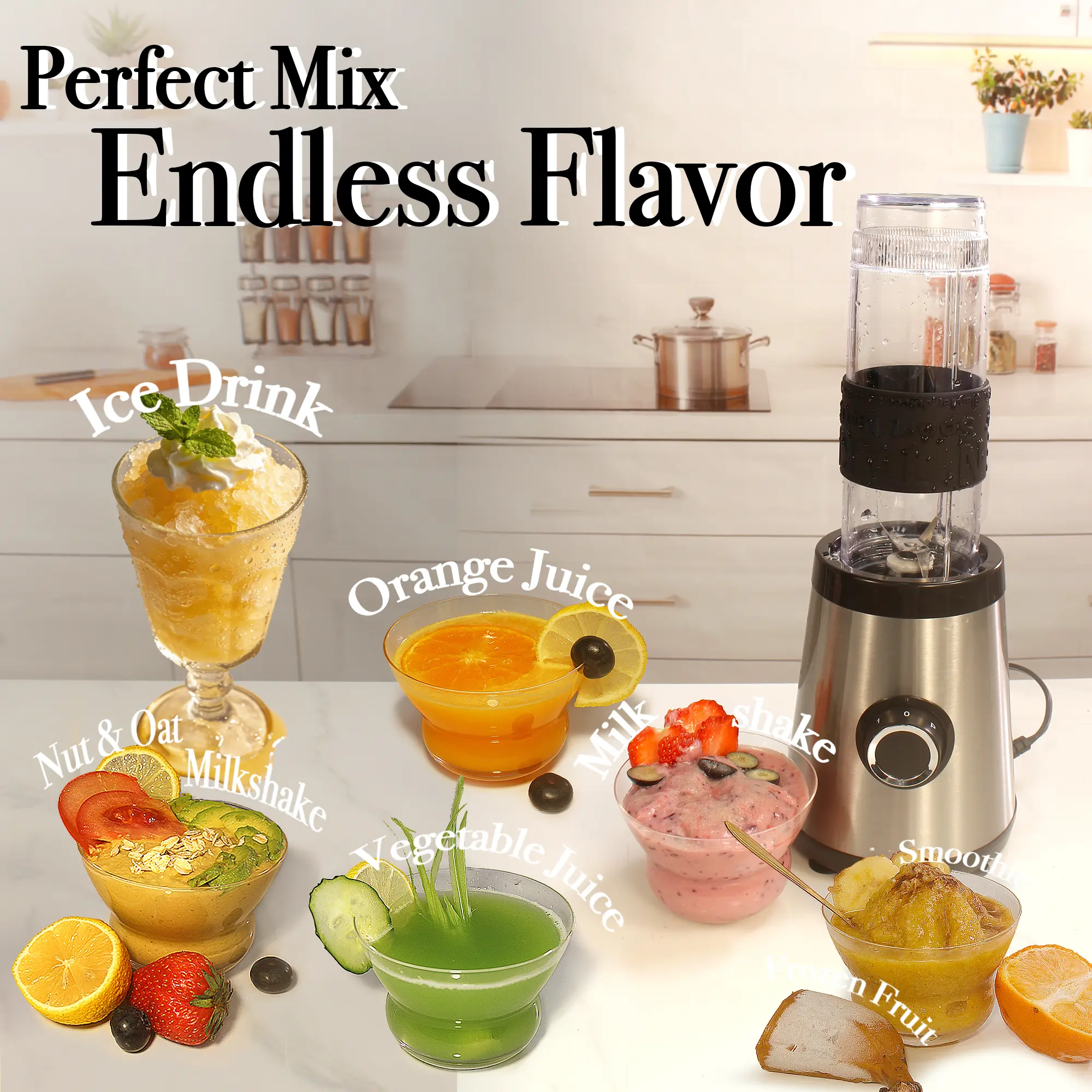 Personal Size Smoothie Blender, 500W Countertop Blender & Food Processor Combo for Shakes, Frozen Fruit, Juices & Baby Food, 20oz Travel Cups with To-Go Lids, BPA-Free Black