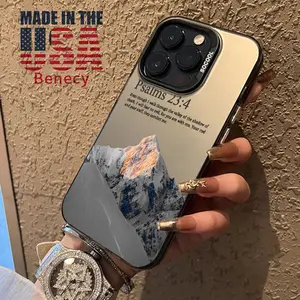 Mountain Psalm Comfort Pattern Phone Case for iPhone 15 16 14 Pro Max 13 12 11 XR XS Plus E Shockproof Anti-Scratch Durable PC Back Protective Cover Cellphone Protective