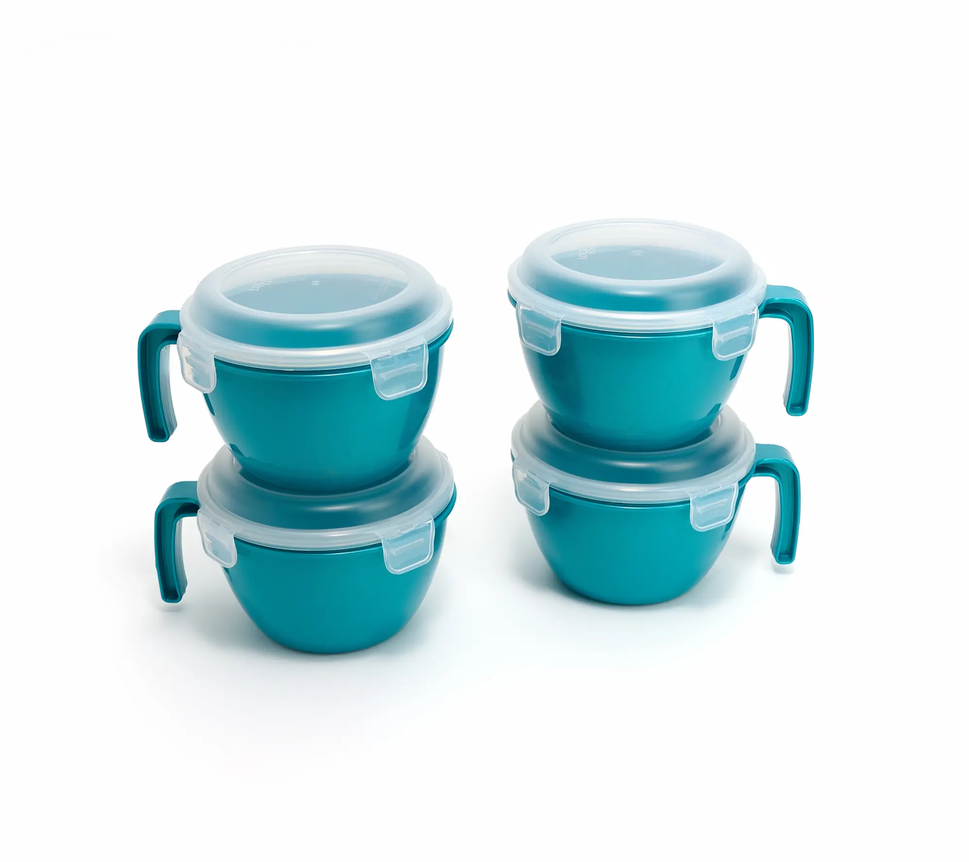 LocknLock Set of 4 Cereal Bowls w/ Colored Bodies LocknLock Set of 4 Cereal Bowls w/ Colored Bodies