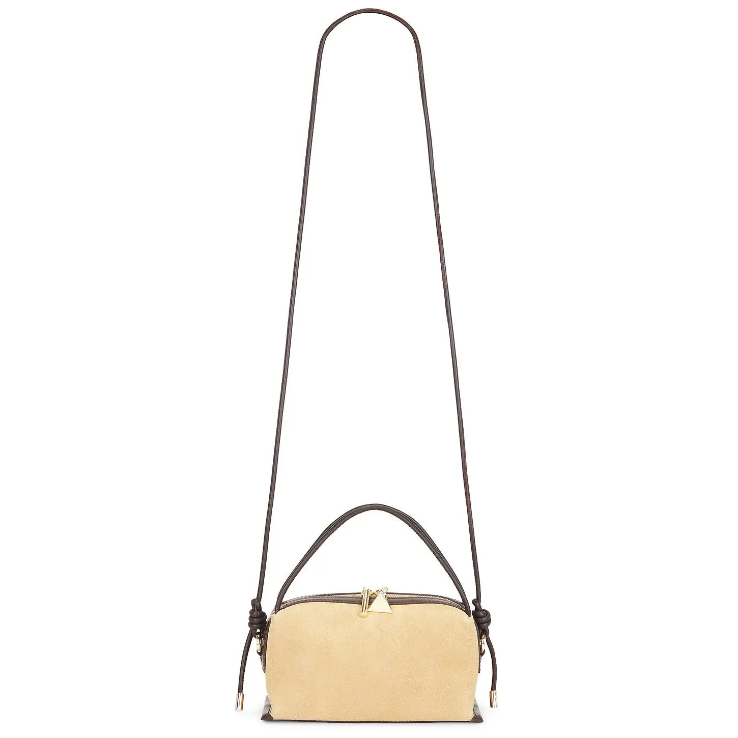 VERAFIED Suede Cafe Mini Bag in Gold Gold Tan
