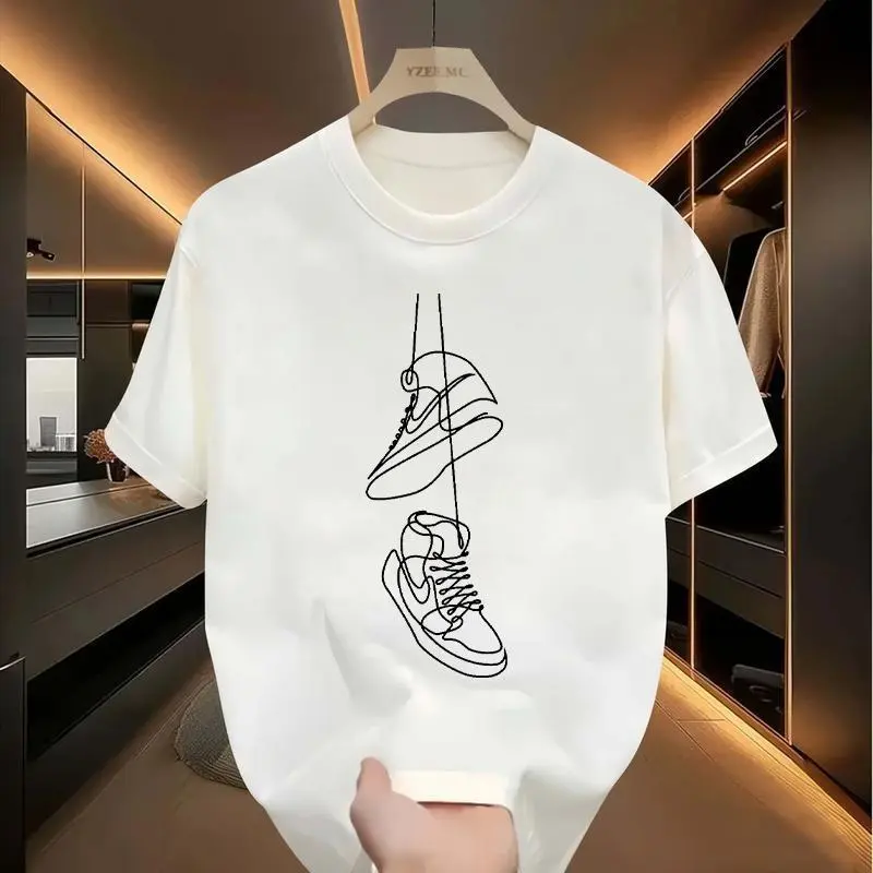 Unisex Oversized Shoes Graphic T-Shirt, 100% Cotton Relaxed Fit Streetwear Tee, Short Sleeve Crewneck