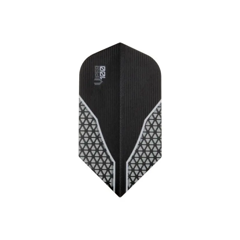 V-100 Slim Dart Flights, 100-Micron with Gray & Black Hex Net Textured Pattern for a Bold Look & High Speed Dart Game, Slim/Standard