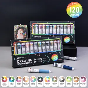 60/120 Colors Multicolor Pen, 6/12 Pack 10-in-1 Multicolor Ballpoint Pen Set, 0.8mm Tip Retractable Design Colored Pens for Drawing and Writing, School Office Art Supplies