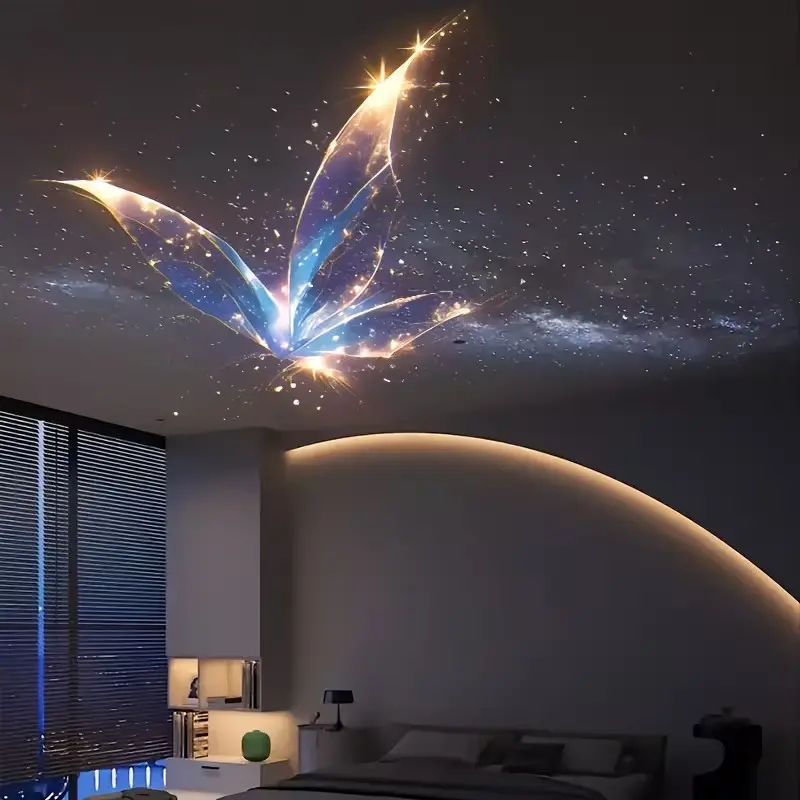 Butterfly Projector Light, Crystal Dream LED Night Light, Butterfly LED Lights, USB Powered Decorative Mood Lamp, Bedroom Room Decor, Ceiling Wall Projection Light, Cute Home Decoration Gift