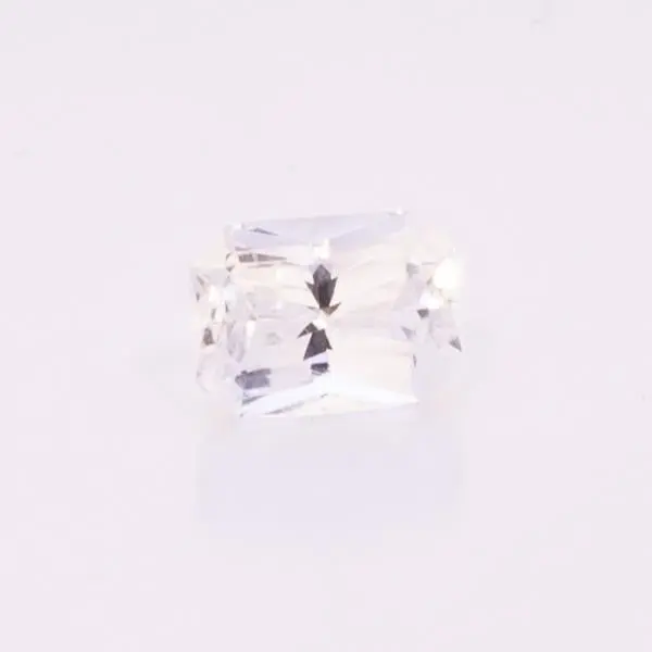 1.8ct White Sapphire SI1 Emerald Shape (9.3x4.5x4 mm) Unheated gemstone from Sri Lanka