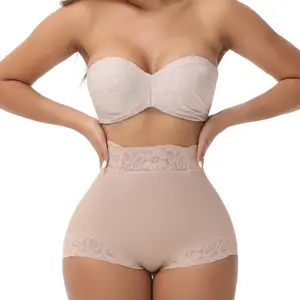 ChicCuvre High-Waisted Shapewear with Lace Trim for Women - Seamless Tummy Control Panties