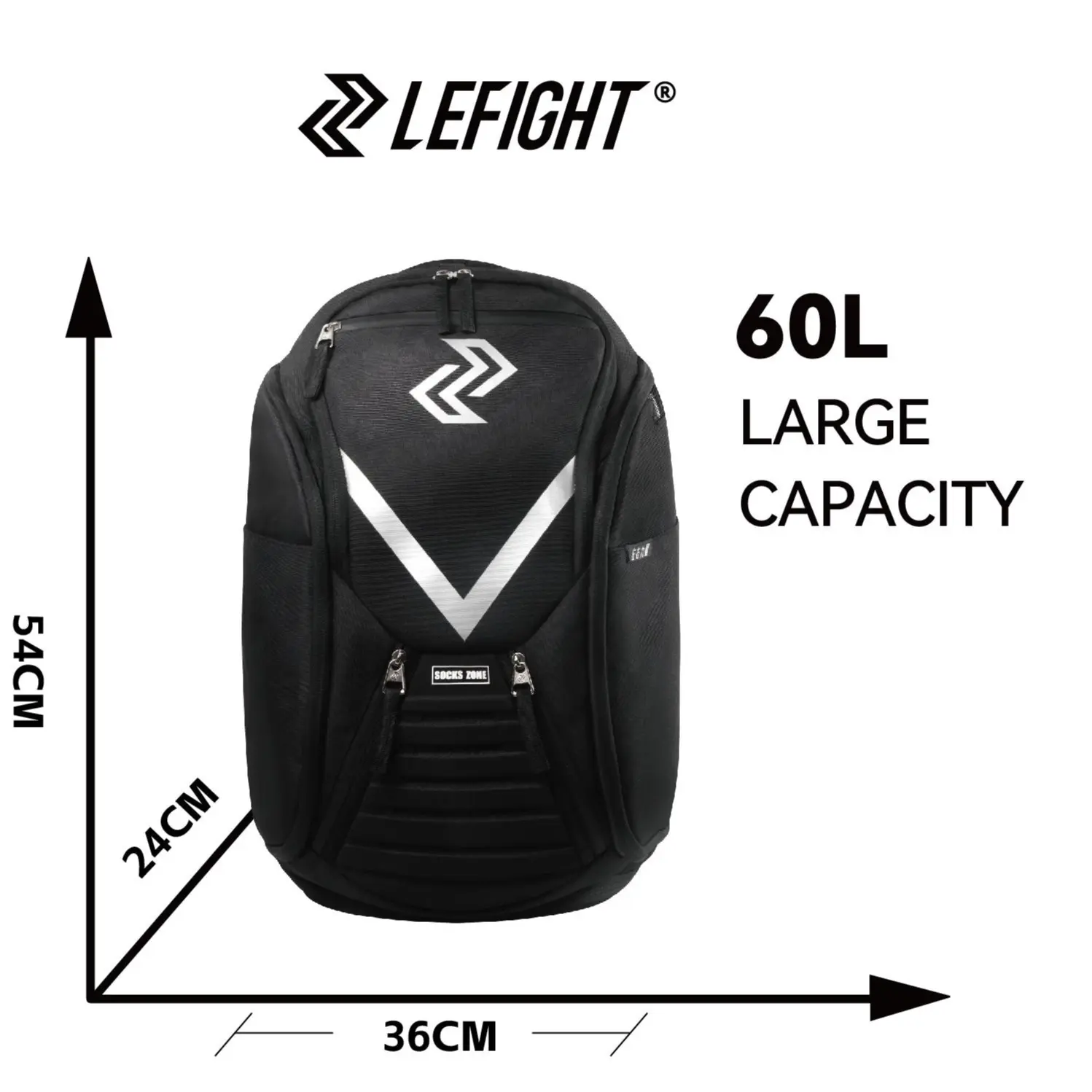 LEFIGHT Hoops Elite Pro Basketball Backpack, Modern Unisex 17-Inch Waterproof Nylon Travel Bag with Laptop Compartment & Shoe Storage