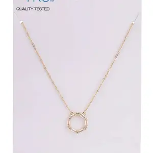 Time And Tru: Women's Rose Gold Tone Baguette Crystal Metal Pendant Necklace