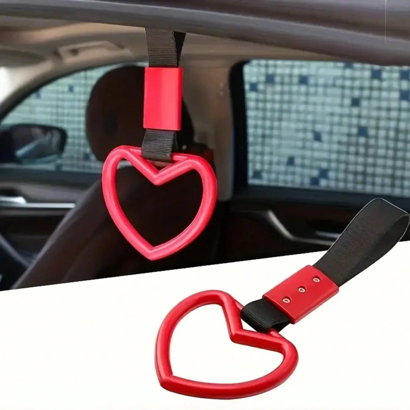 Heart-Shaped Car Rear Bumper Warning Pendant, Public Bus Wristband Accessory Charm, Left Placement Design, Vehicle Decoration, Car Decorations, Car Accessories Cute, Girly Car Accessories, Aesthetic Car Accessory