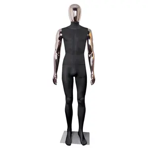 Male Mannequin Full Body Model Stand Adjustable Faceless Plastic Detachable Manequins with Metal Base & Connectors for Hair Extension & Tape Curly Hair wig