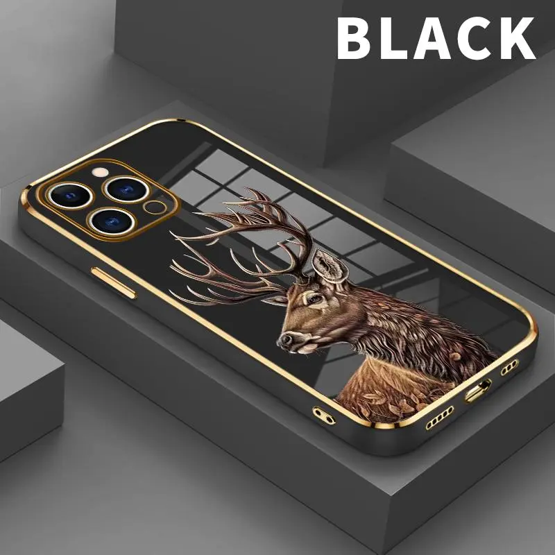 Sika Deer Smartphone Casing for iPhone 16 E, 15, 14 Pro Max, 13, 12, 11, XR, XS Plus - Shockproof, Full Camera Protection, Durable Slim Silicone Cover for Handheld Cellphone Devices, Accessories, Protective