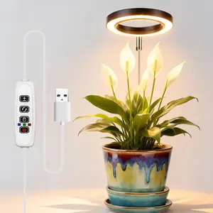 Indoor Plant Growth Light USB Powered LED Full Spectrum Plant Light Height Adjustable with Dimming Brightness Timer Grow Lights for Optimal Plant Health