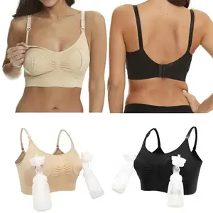Women Hands Free Bra, Breast Feeding Underwear, Pumping Breastpump Maternity Nursing Bra Pregnancy Postpartum