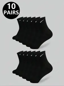 Unisex Sweat-Absorbent Crew Socks (5/10/20 Pairs), Breathable Comfortable Multi-Purpose Mid-Calf Socks, Casual Minimalist Style Socks for Daily Wear