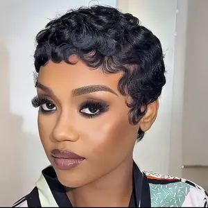 1215 Natural Curly Short Hair Wig 4-inch Pixie Cut for Black Women Realistic Quality Versatile Daily Use Wig