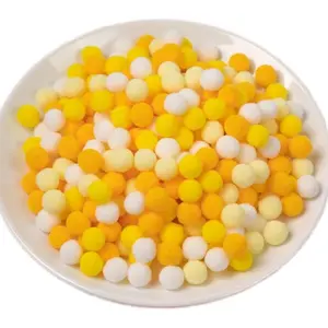 1000 Pieces Pom Poms Yellow and White, 0.4 inch Small Craft Pompoms, Soft Fluffy Puff Balls for DIY Arts and Bulk Craft Making Decorations Supplies (Yellow Series, 1 cm / 10 mm)