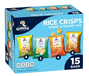 Quaker Rice Crisps, 4 Flavor Sweet and Savory Variety Mix, 15 count