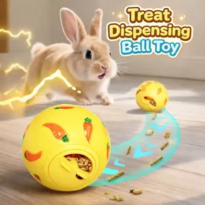 Rabbit Treat Ball Toy – Chew & Gnaw Interactive Ball, Slow Feeder for Rabbits, Guinea Pigs & Hamsters