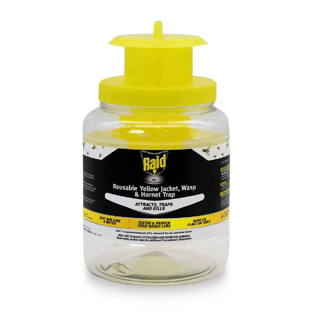 Reusable Yellow Jacket Wasp & Hornet Trap - Black, 5.25 x 7.5 x 5.25 in, Easy to Use, Hang or Place on Table, Outdoor Lawn Insect Control