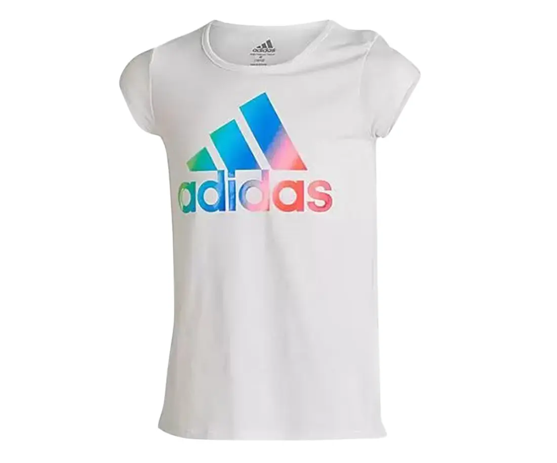 Adidas Short Sleeve Side Vent Girls Active Shirts & Tees