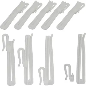 30 count Adjustable Curtain Hooks for Drapes Depth Pinch Pleat Locking Curtain Tape Clip Hooks Door Curtain and Shower Curtain Plastic Hooks Shower Curtain Hooks Rust Proof (85mm Adjust Hook)
