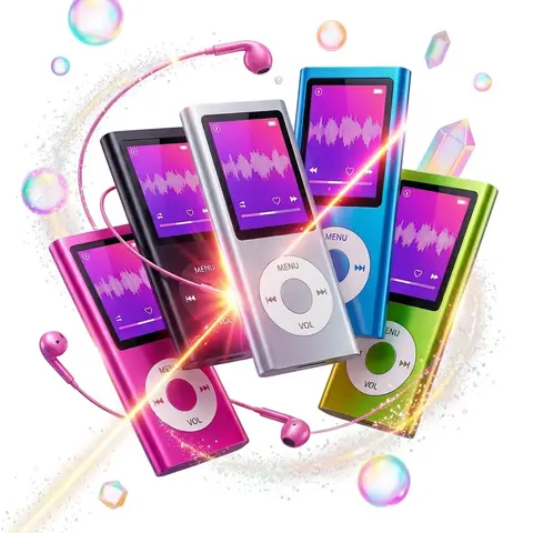 Portable Color LCD MP3 Player - Rechargeable, Compact and Lightweight Design, USB Cable Included, APE & Multiple Audio Formats Support, Batteries Powered for Walking, Commuting | Music Accessories | Micro SD Card Sold Separately