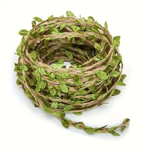 Artificial Green Leaf Vine Decorative Rope, 10m Fake Leaf Vine Decorative Rope, Decorative Supplies for Home Party Wedding Festival, Ornaments, Artificial Plants, Lightweight