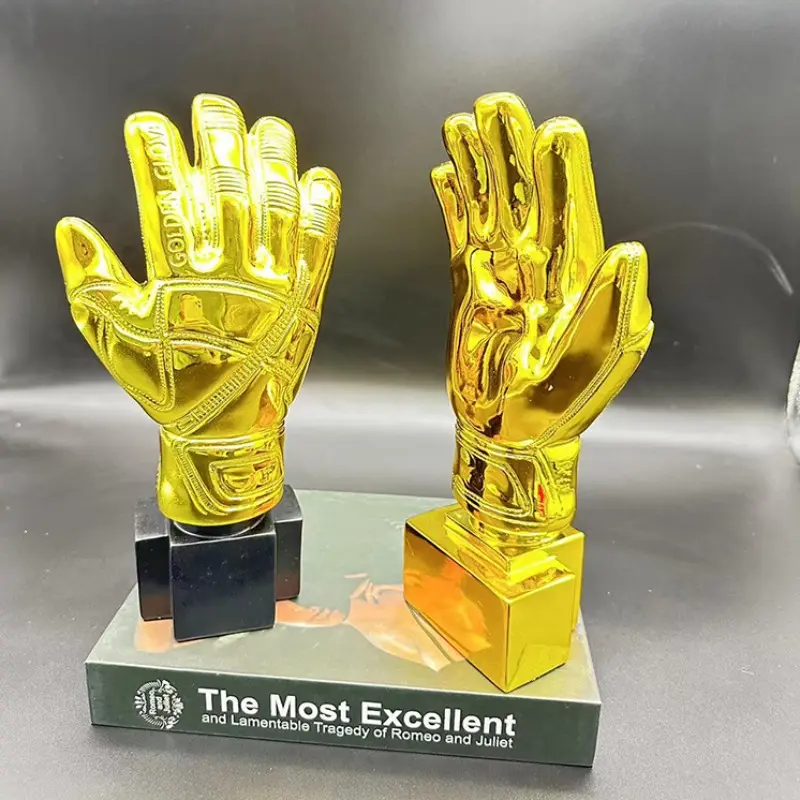 1Best Goalkeeper Golden Glove Trophy, Yashin Award Football Match Trophy Model, Fan Collection Souvenir, Desk Placement, Collectible, Soccer Trophy
