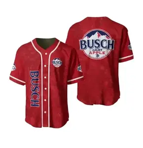 Busch Bapple Light Baseball Jersey, Funny Red Beer Drinking Shirt for Men, Summer Tailgate & Frat Party Outfit