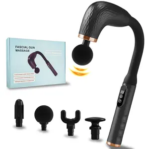 UFFAE Massage Gun with Upgraded Extension Handle, Back Massager for Pain Relief Deep Tissue, 4 Massage Heads & 6 Speed Levels