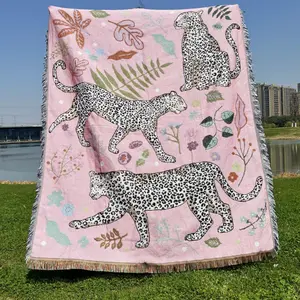 Leopard Pattern Blanket, Leopard Print Blanket, Soft Throw Blanket, Washable Blanket for Bed, Sofa, Chair, Picnic, Outdoor Camping, Bedroom Refresh Decor