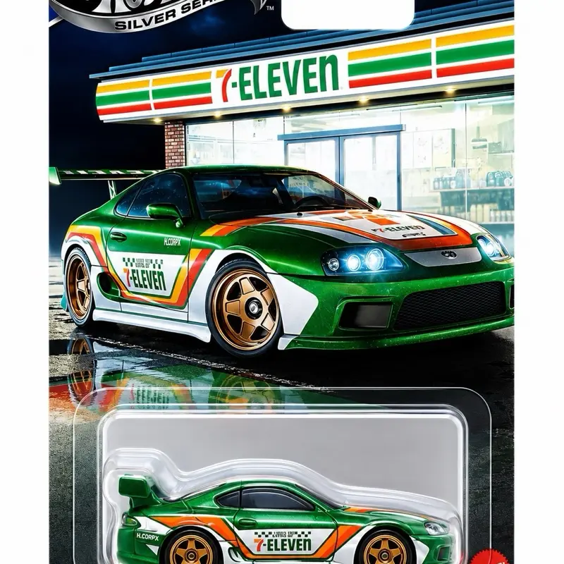 Hot Wheels Supra Die-Cast Toy Car, 7/11 Exclusive Edition Collectible Vehicle