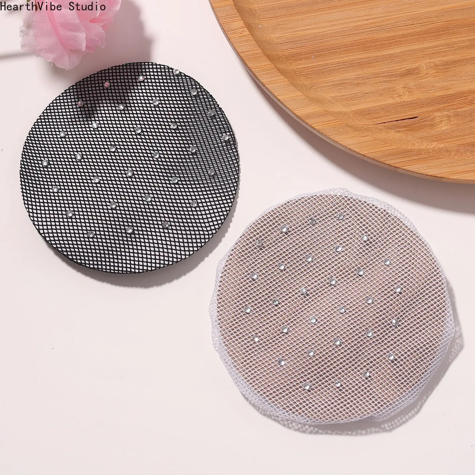 Women's Rhinestone Mesh Bun Cover Hairnet - Universal High Elasticity Polyester All Seasons Elastic Polyester Fiber Sports Headband for Performance Styling, 1 Size for Adults, Elastic Polyester Fiber Sports Headbands, Fashion Headbands