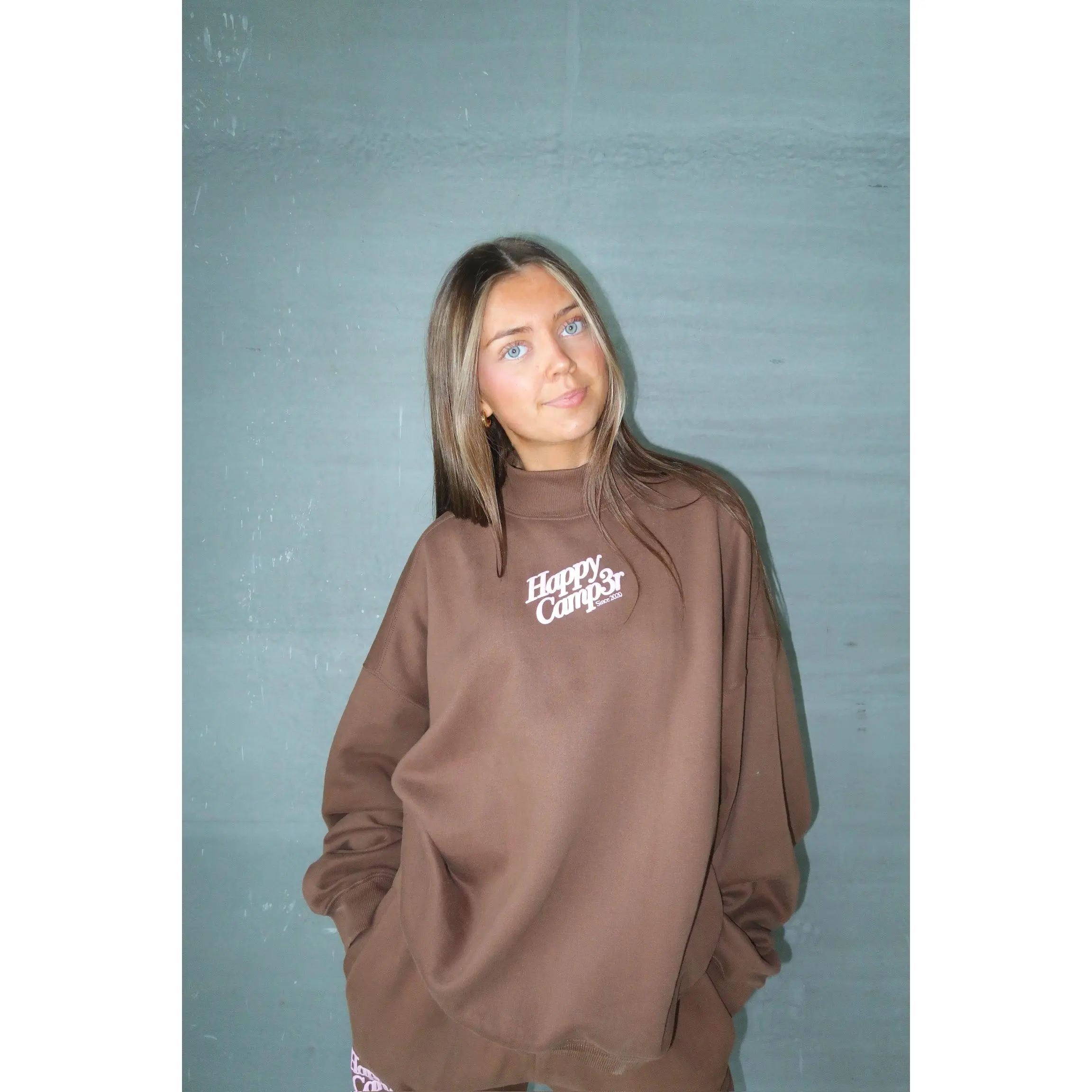 Happy Camp3r Chocolate Mockneck Sweatshirt