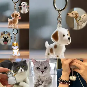 Crystal Clear Pet Hair Keychain - Medical-Grade Acrylic Fur Memorial Pendant, Custom Gift for Missing Cats & Dogs