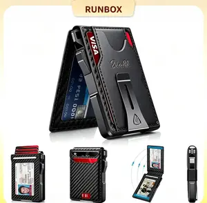 [DEALS FOR YOU]Runbox Wallet for Men-Minimalist Men’s Slim Wallet: 9 - 13 Cards, Money Clip, ID Window. RFID - Blocking, Aluminum Bifold Pop - Up,summerwins