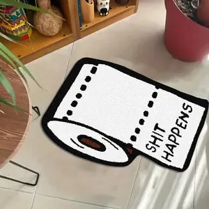 Funny Paper Towel Shaped Non-Slip Carpet, Soft Absorbent Rug, Indoor Outdoor Unusual Design, Living Room Bedroom Bathroom Decor