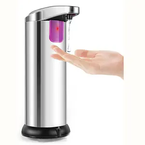 Touchless Automatic Liquid Soap Dispenser Hand Soap Dispenser with Infrared Motion Sensor, Output Control Switches, Waterproof Base, Stainless Steel Body, for Kitchen Bathroom Commercial Hotel