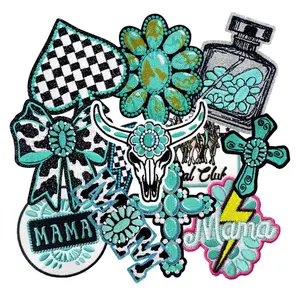 CY 8PCS Western Iron On Patches Cowgirl Cowboy Embroidered Patches for Trucker Hats Jackets Backpacks Jeans