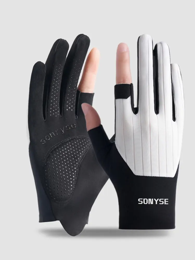 2‑Finger Cut‑Off Touch‑Screen Sports Gloves, Anti‑Slip Breathable Gloves for Cycling & Driving