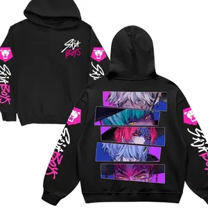 Vintage Saja Boys Anime Graphic Hoodie, Cosplay Print Streetwear Pullover, Unisex Sweatshirt for Kids and Adults, Perfect Gift for Fans